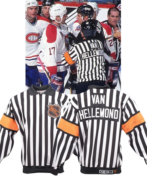 Andy Van Hellemonds Early-to-Mid-1990s Signed NHL Referee Game-Worn Jersey