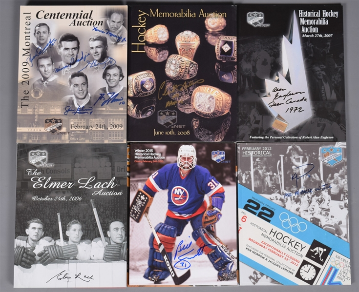 Classic Collectibles Past Auctions Catalog Collection of 13 Signed by Featured Players with LOA - Beliveau, Mahovlich, Ratelle and Others