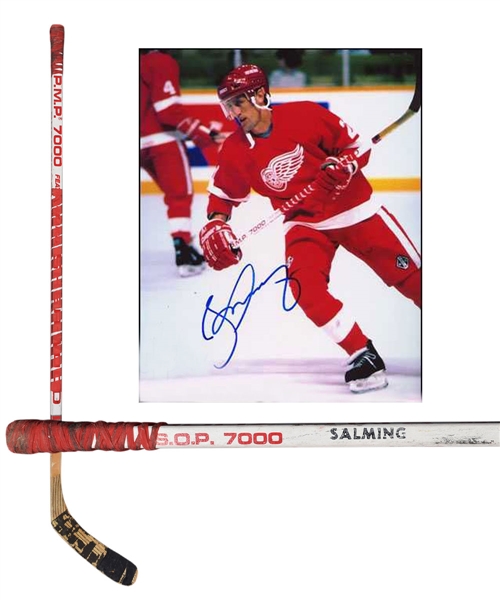 Borje Salmings 1989-90 Detroit Red Wings Sher-Wood Game-Used Stick