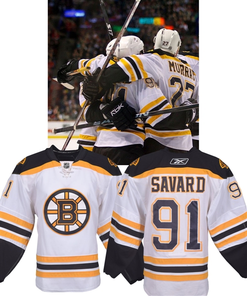 Marc Savards 2007-08 Boston Bruins Game-Worn Playoffs Jersey with LOA - Photo-Matched!