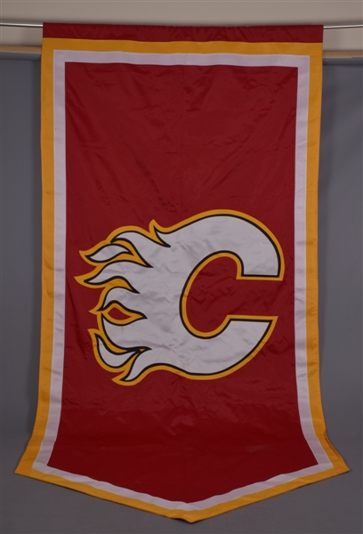 Large Size Calgary Flames Banner from Hurricanes PNC Arena (59" x 121")