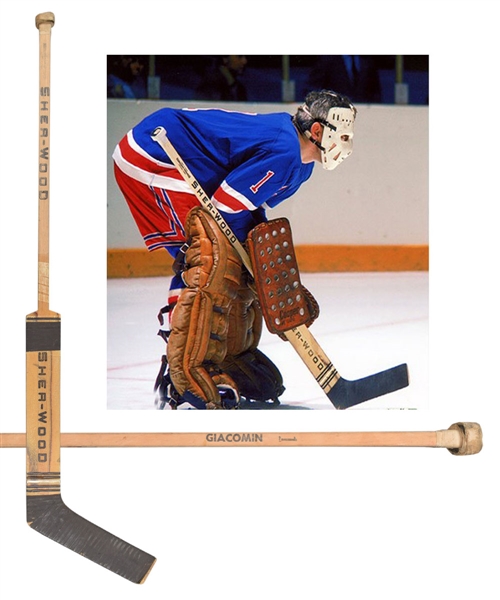 Ed Giacomins Circa 1971-72 New York Rangers Sher-Wood Game-Used Stick