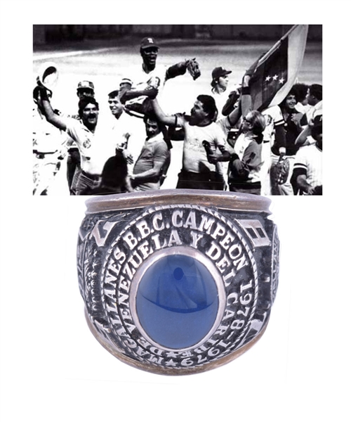 Navegantes del Magallanes 1978-79 Caribbean World Series Championship Sterling Silver Ring with LOA