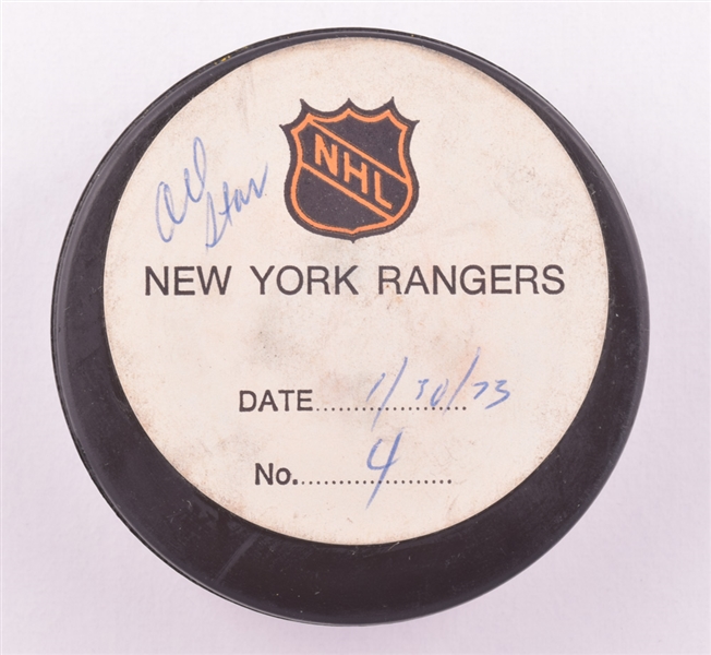 Paul Hendersons 1973 NHL All-Star Game "East All-Stars" Goal Puck from the NHL Goal Puck Program - 1st All-Star Game Goal of Career 