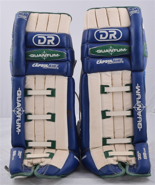 Kay Whitmores Early-1990s Binghamton/Hartford Whalers Game-Issued DR Goalie Pads