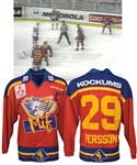 Ricard Perssons 1994-95 Swedish Elite League Malmo IF Game-Worn Captains Jersey from Paul Coffeys Collection with His Signed LOA
