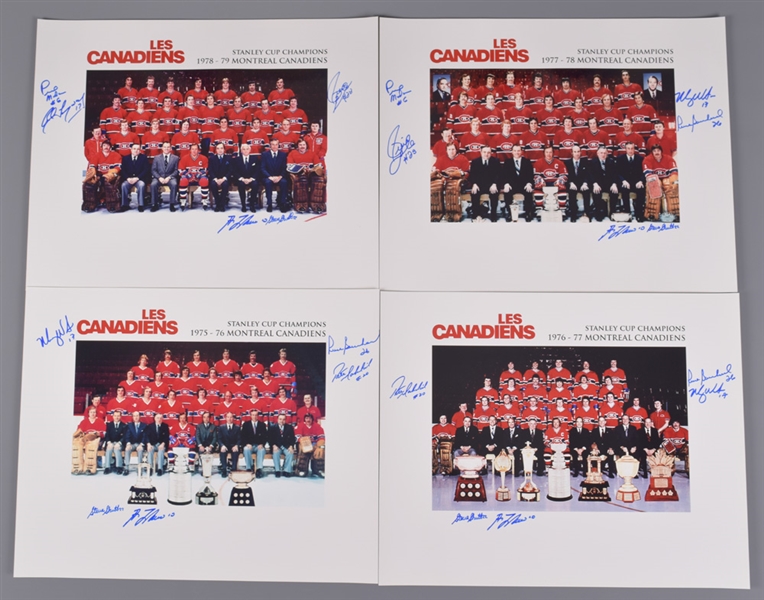 Montreal Canadiens 1970s Stanley Cup Champions Multi-Signed Team Photo Collection of 6 with LOA (16” x 20”) 