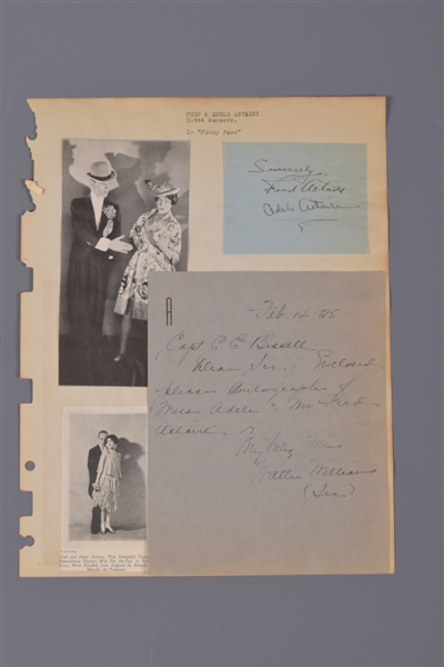 American Dancers and Singers Fred and Adele Astaire Dual-Signed Mid-1920s Cut with JSA LOA