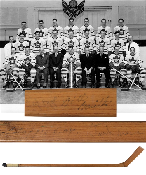 Toronto Maple Leafs 1946-47 Stanley Cup Champions Team-Signed Stick by 17 with Day, Apps, Broda and Barilko