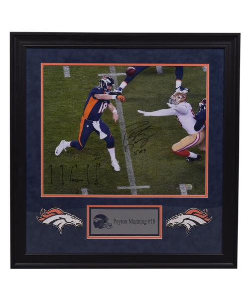 Peyton Manning Signed Denver Broncos "509th Touchdown" Limited-Edition Framed Photo #1/1 with Hand Drawn Play and "509" Annotation (28 1/4” x 27 1/4")
