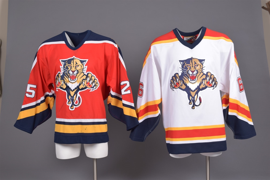 J-P Morins 2001-02 Pre-Season and Geoff Smiths Mid-1990s Florida Panthers Game-Worn Jerseys with LOAs