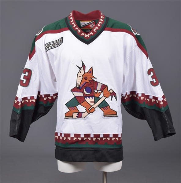 Keith Carneys 1999-2000 Phoenix Coyotes Game-Worn Jersey with Team LOA