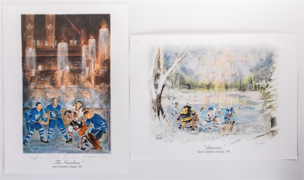 Pierre Pilotes Signed Hockey Lithographs Collection of 10 by Artists Sam Houston and Julia Conlon From His Personal Collection with Pilote Family LOA