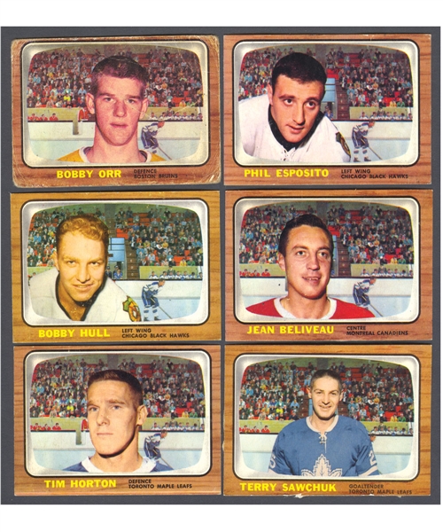 1966-67 Topps Hockey Near Complete Set (122/132) with Bobby Orr Rookie Card