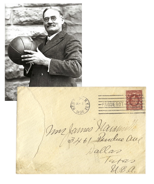 Deceased HOFer James Naismith "Father of Basketball" 1936 Signed Envelope