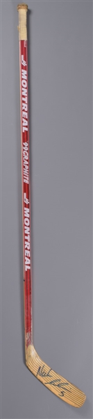 Nicklas Lidstroms Early-1990s Detroit Red Wings Signed Montreal Game-Used Rookie-Era Stick