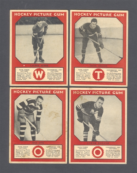 1933-34 Canadian Chewing Gum V252 Hockey Card Collection of 4