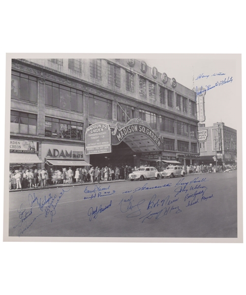 Madison Square Garden Photograph Signed by 17 Former New York Rangers Players with LOA (16" x 20")