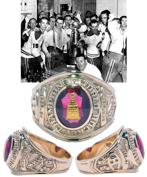 Gordon "Red" Berensons 1965-66 Montreal Canadiens Stanley Cup Championship 10K Gold Ring with His Signed LOA