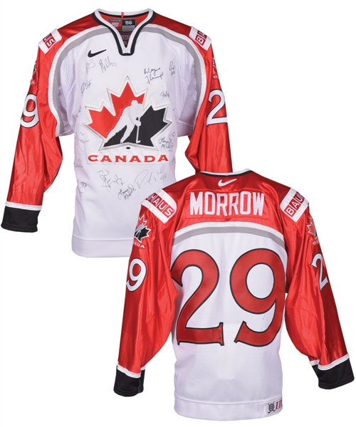 Brenden Morrows 2001 IIHF World Championships Team Canada Team-Signed Game-Worn Jersey with LOA