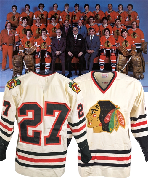 Chicago Black Hawks Circa 1976-77 Durene Game Jersey Attributed to Jeff McDill/Michel Archambault