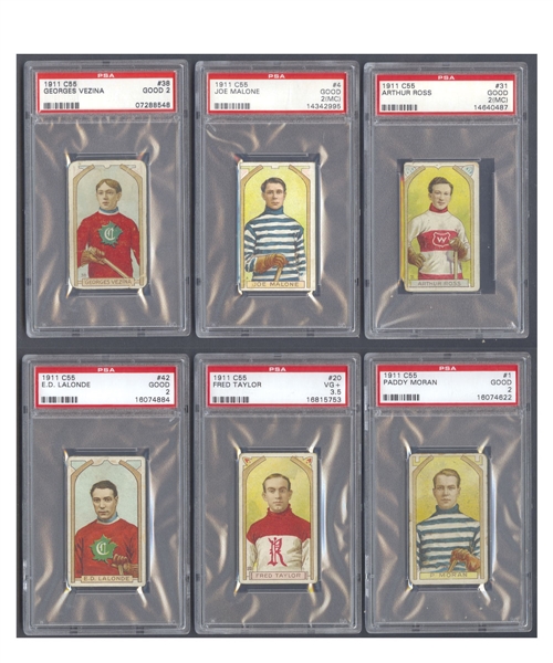 1911-12 Imperial Tobacco Hockey C55 PSA/SGC/BVG-Graded Complete 46-Card Set 