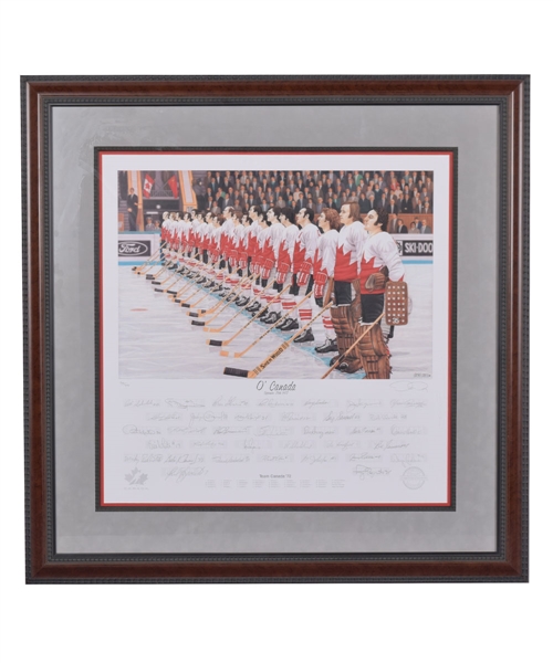 Gordon "Red" Berensons 1972 Canada-Russia Series Team Canada "OCanada" Team-Signed Limited-Edition Daniel Parry Lithograph #306/972 with His Signed LOA (36" x 35 3/4")