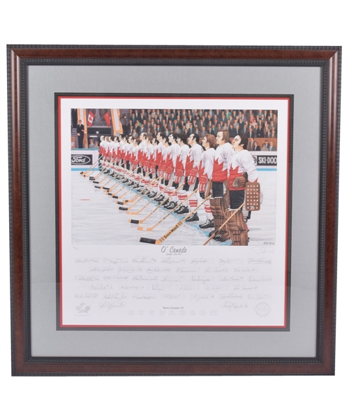 Gordon "Red" Berensons 1972 Canada-Russia Series Team Canada "OCanada" Team-Signed Limited-Edition Daniel Parry Lithograph #319/972 with His Signed LOA (35 ¾” x 36”)  