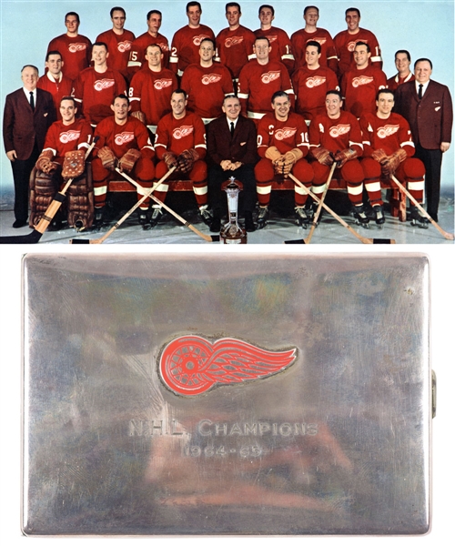 Detroit Red Wings 1964-65 NHL Champions Tiffany & Co Sterling Cigarette Case