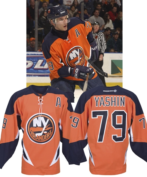 Alexei Yashins 2002-03 New York Islanders Signed Game-Worn Alternate Captains Third Jersey