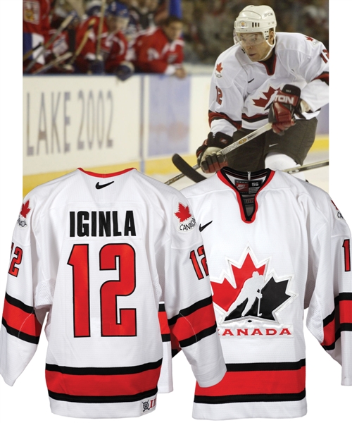 Jarome Iginlas 2002 Winter Olympics Team Canada Game-Worn Jersey with LOA