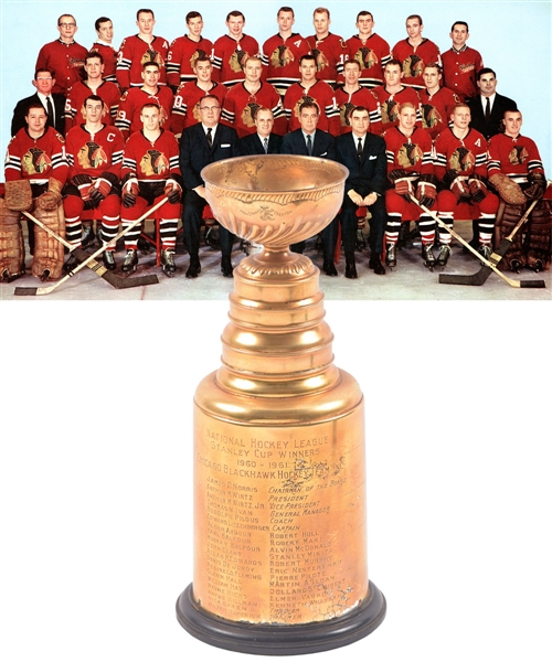 Tod Sloans 1960-61 Chicago Black Hawks Stanley Cup Championship Trophy with Sloan Family LOA (13") 