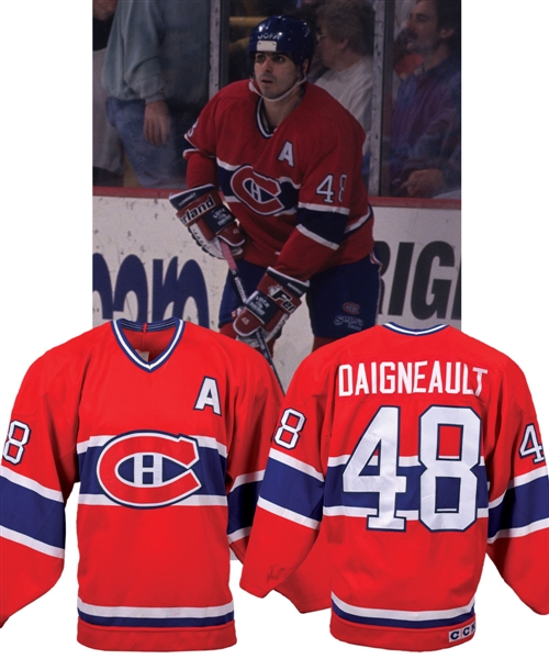J.J. Daigneaults Mid-1990s Montreal Canadiens Game-Worn Alternate Captains Jersey with His Signed LOA