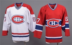 Andre Benoit’s 2006-07 Montreal Canadiens Game-Worn Home and Game-Issued Away Jerseys with Team LOAs