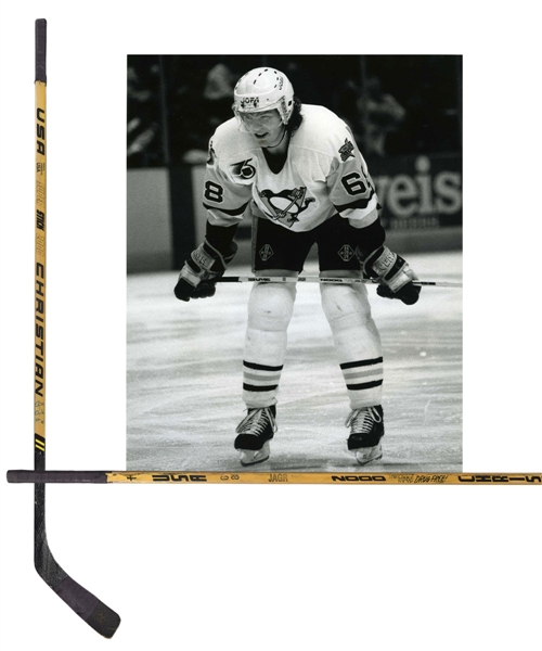 Jaromir Jagr’s 1991-92 Pittsburgh Penguins Signed Christian Game-Used Rookie-Era Stick