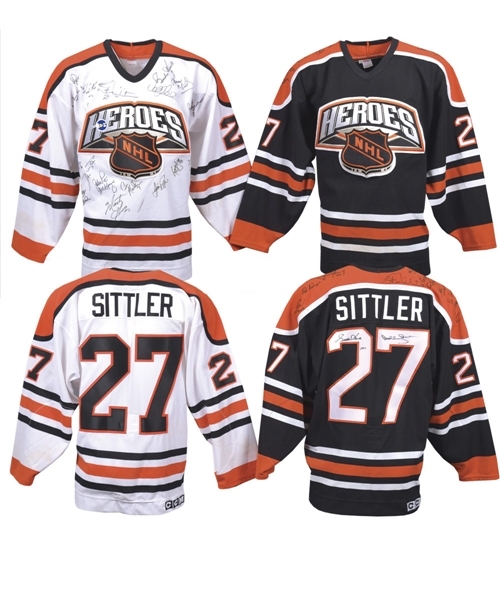 Darryl Sittlers Late-1990s NHL Heroes Multi-Signed Game-Worn Jerseys (2) Including Orr and Howe - with His Signed LOA 