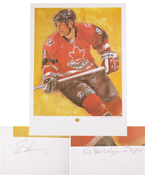 Eric Lindros Signed 2002 Winter Olympics Team Canada Artist Proof Limited-Edition Lithograph Collection of 12