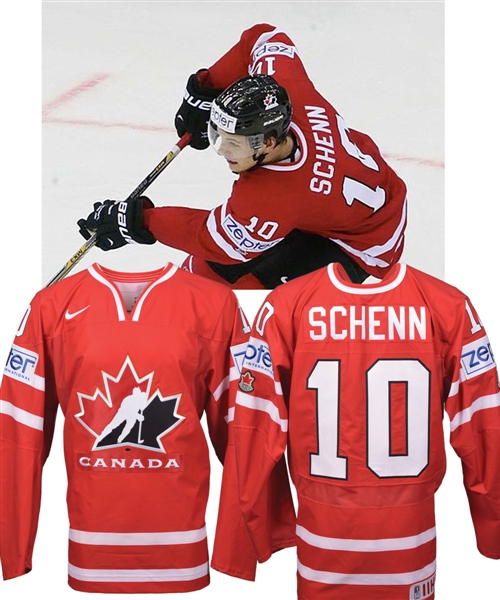 Brayden Schenns 2014 IIHF World Championships Team Canada Game-Worn Jersey with Hockey Canada LOA
