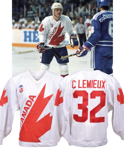 Claude Lemieuxs 1987 Canada Cup Team Canada Game-Worn Jersey with His Signed LOA - Photo-Matched!