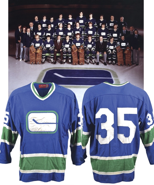 Mid-1970s Vancouver Canucks Game-Worn Jersey Attributed to Bruce Bullock / Ed Dyck