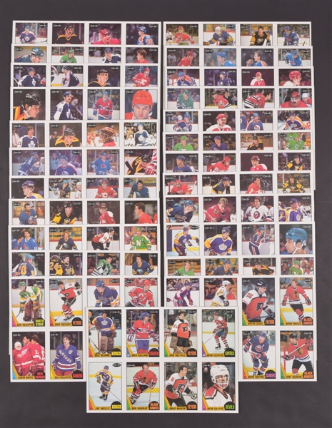 1987-88 O-Pee-Chee Hockey 264-Card Panel Set (32 Panels), 16-Card Box Bottom Set (4 Panels), Factory Set and Uncut Sheets (3)