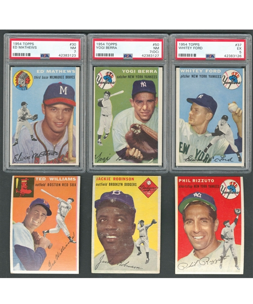1954 Topps Baseball Card Collection of 138 Including 14 PSA-Graded Cards