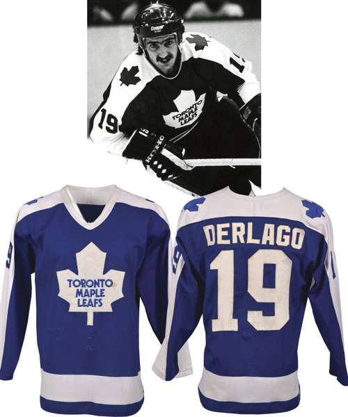 Bill Derlagos 1980-81 Toronto Maple Leafs Game-Worn Jersey - 15+ Team Repairs!  