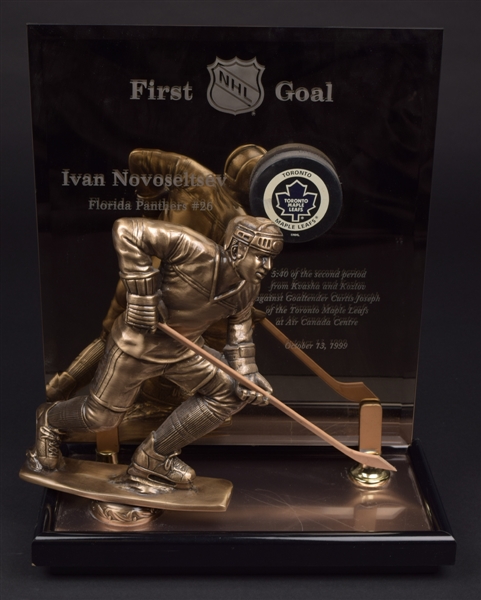 Ivan Novoseltsevs October 13th 1999 Florida Panthers First NHL Goal Trophy (18")