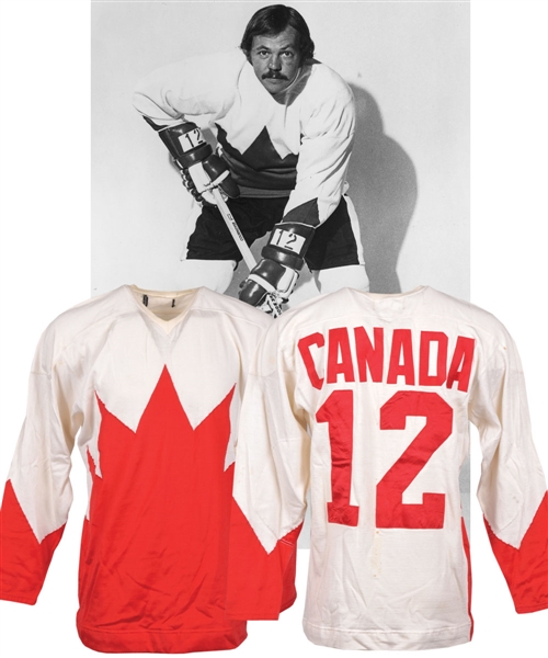 Yvan Cournoyers 1972 Canada-Russia Series Game-Worn Pre-Tournament Jersey with LOA