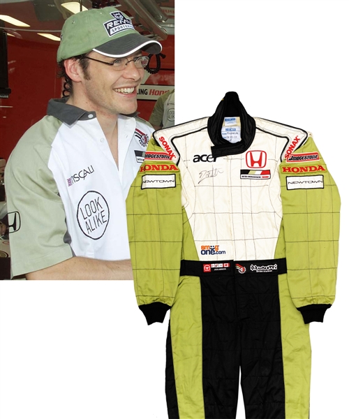 Jacques Villeneuve’s 2001 Lucky Strike BAR Honda F1 Team Signed Test/Practice-Worn Suit (No Sponsorship) with His Signed LOA