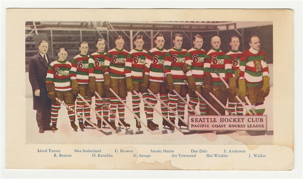 PCHL Seattle Eskimos 1929-30 Team Photo Christmas Card