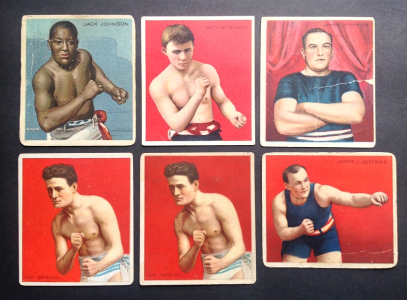 1910 Mecca Cigarettes T218 and T220 Champion Athlete & Prize Fighter (74 Cards) and 1910 Hassan Boxing / Pugilists (29 Cards)