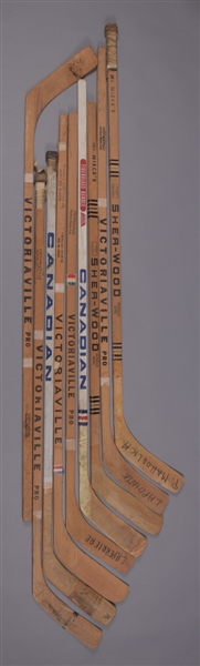 Montreal Canadiens 1970s Game-Used, Game-Issued and Pattern Stick Collection of 9 Including Cournoyer, Lapointe, Laperriere and P. Mahovlich