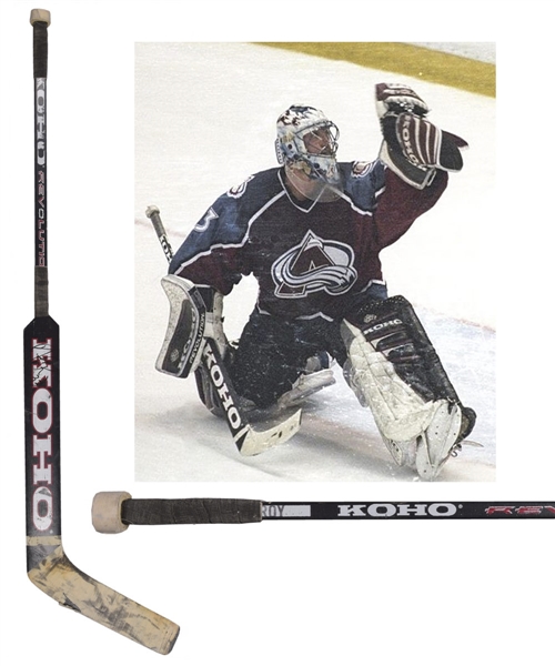 Patrick Roys Mid-to-Late-1990s Colorado Avalanche Signed Koho Revolution Game-Used Stick with LOA